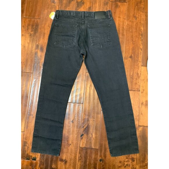 Gustin Men's Black Selvedge Denim Slim Straight Raw Jeans, Size 34 - Picture 5 of 10